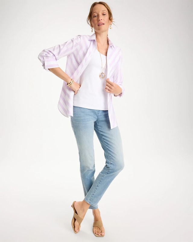 No Iron Stretch Striped Shirt - image 2